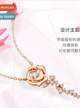 Rose Necklace Women French Vintage Glter Diamonds che Flower
