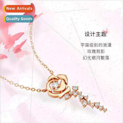 Rose Necklace Women French Vintage Glter Diamonds che Flower