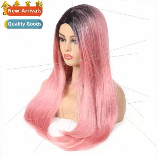 Europe wig head set chemical fiber wig ladies long curly hai