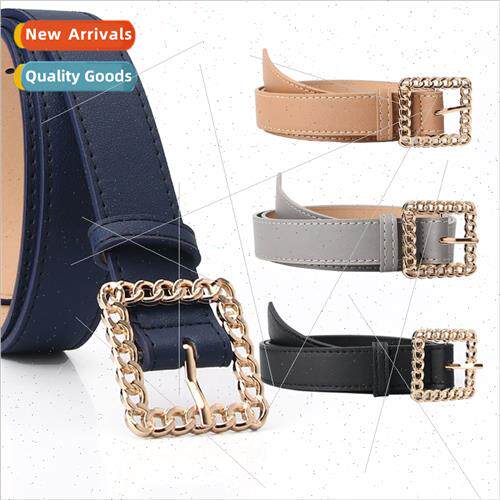 Ladies Belt Hollowed Square Buckle Women Decorative Belt Ele
