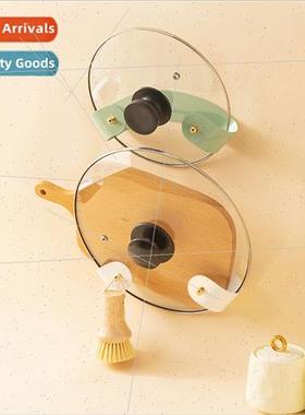 Pot lid rack wall-mounted hole-free kchen shelf multifunctio