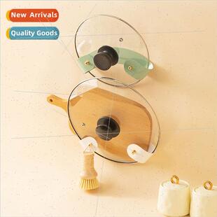 Pot lid rack wall-mounted hole-free kchen shelf multifunctio