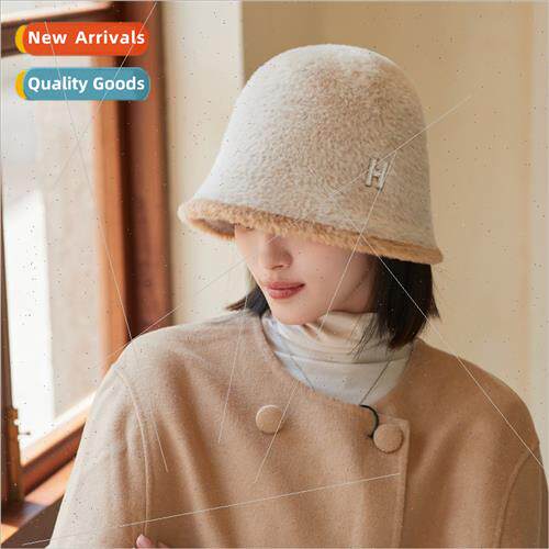 2023 fall winter new hat female hundred wh diamond letters i