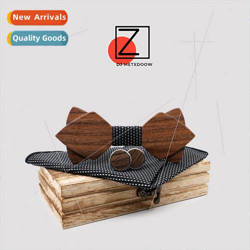new fashion Adult Maple Leaf Carved Bow Tie 适用Men Wedding