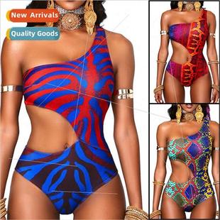 Europe Snake Print New piece Sexy One Slim Bikini