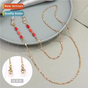 delicate ruby gold chain glasses Korea detachable when