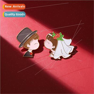 Couple brooch bride groom shirt pin buckle collars clothes a