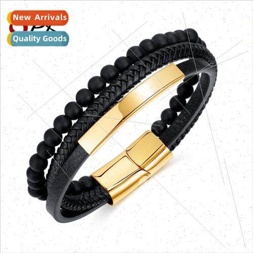 Europe Fashion Tanium Steel Bent Tag Magnetic Clasp Vintage