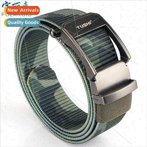 New woven elastic nylon belt Automatic buckle men belt Outdo