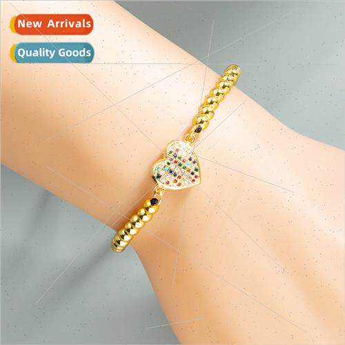 Europe fashion copper micro-set colorful zirconia heart-shap