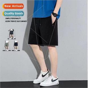 speed shorts casual ice loose new men dry 2023 silk summer