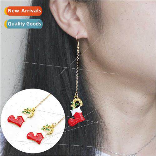 Europe Christmas jewelry Santa Claus boots earrings creative