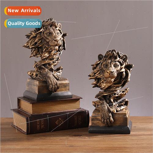 Vintage lion resin ornaments living room study office deskto