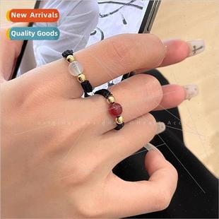 Horse Copper Female Red ins Ring Bean Woven Acacia Coin