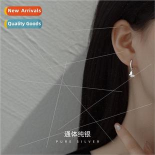 butterfly earrings new silver niche ins simple 925 buckle