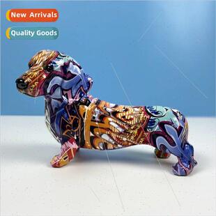 Modern simple dachshund resin ornament animal crafts gift b