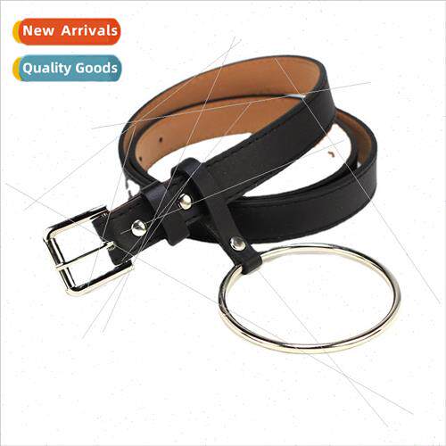 Student PU Pin Buckle Women Belt Iron Ring Hanging Ring Circ