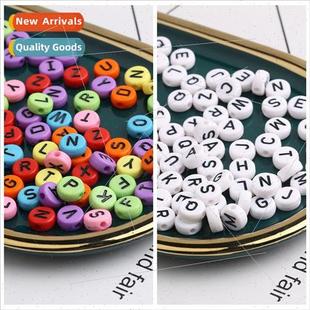 Round Flat Hair Kids Rope Acrylic Beading Beads DIY Alphabet