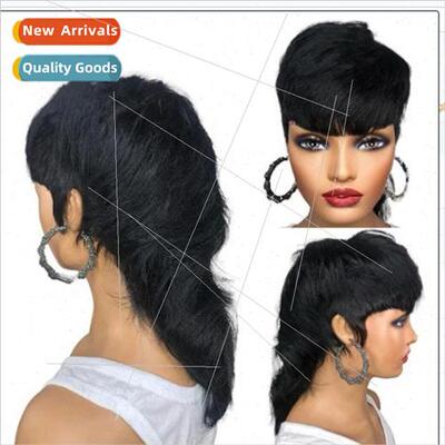 Platm new ladies short hair black synthetic synthetic mechan
