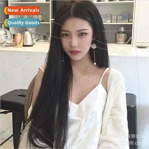 Wig middle parting long cute sweet natural long high tempera