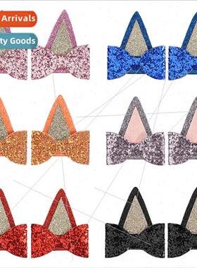 Europe sequins bow hair clips cute princess hairpin gold oni