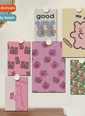 Korean 10 Sweet Pink Girl Ornament Card Wall Postcard Dorm R