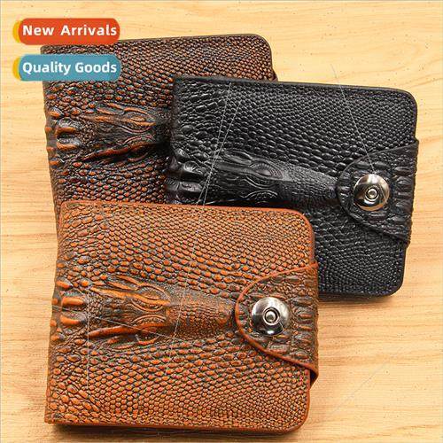 Business Casual Crocodile Print Men Wallet Magnetic Buckle M