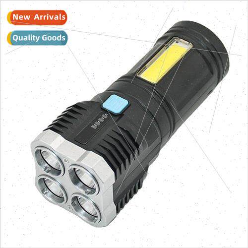 4 beads multifunctional strong light flashlight cob side lig