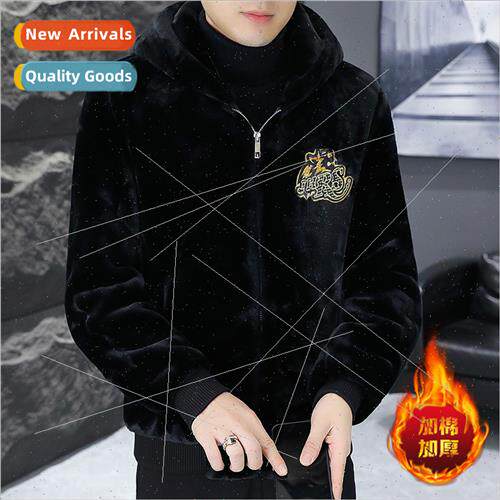 Winter thickened gold mink velvet nd fur one fleece hooded j