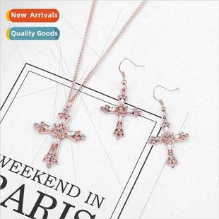 simple diamond set Bridal cross fashion creative nec jewelry