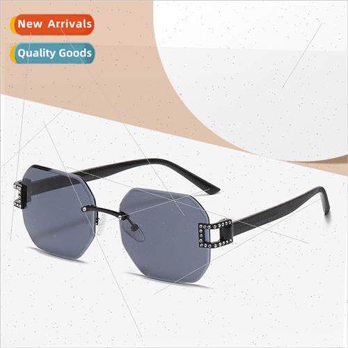 Wood grain wh diamonds cut edge sunglasses 2022 new Kaja nd