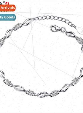 925 silver bracelet crystal love female couple bracelet jewe