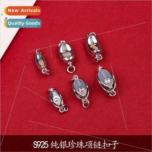 necklace button ring S925 link pearl bracelet buckle silver