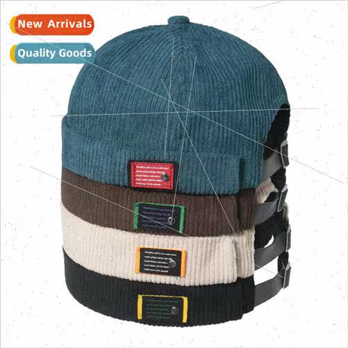 Japanese chic casual lerary pure colour corduroy melon skin
