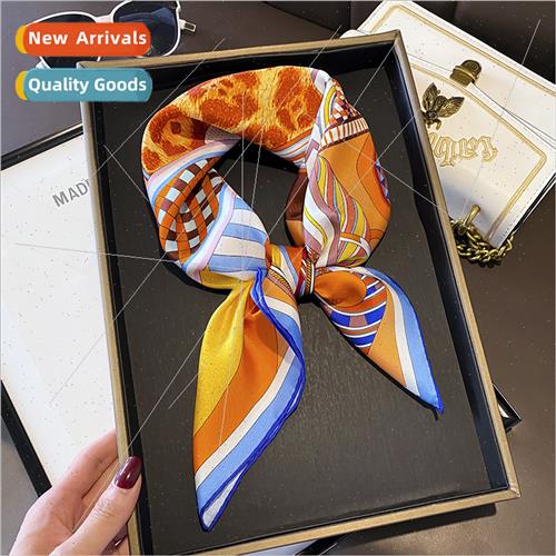 Spring summer thin splicing geometric cartoon  twill silk sc