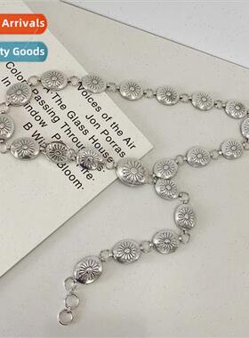 Waist Chain Women Dress Metal Vintage Flower Connection Smal