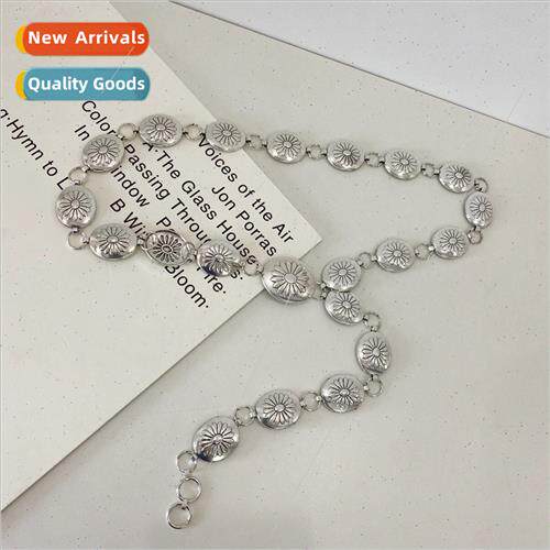 Waist Chain Women Dress Metal Vintage Flower Connection Smal