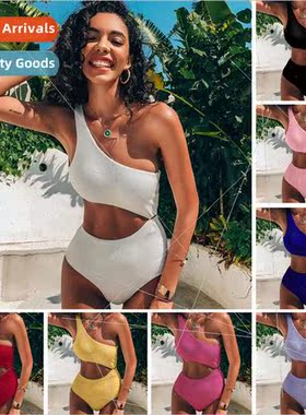 2022 New Swimsu Europe Sexy Bikini Swimsu Ladies One Shoulde