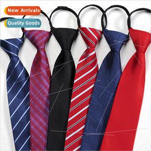 Lazy Zipper Tie Men Formal Business Career Elastic 8c Su Blu