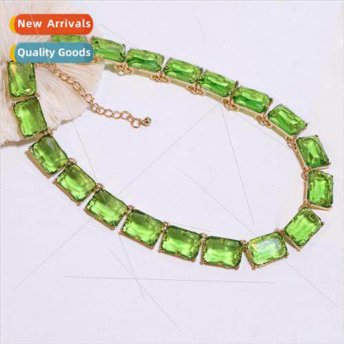 jewelsEurope fashion square rhinestone necklace high-class s