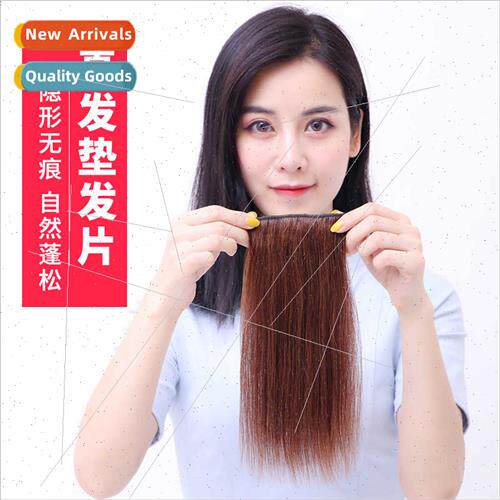 Real hair cushion hair piece invisible -trace one-piece head