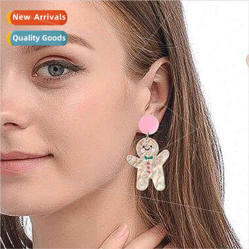 Christmas earrings female ins creative gingerbread man Chris