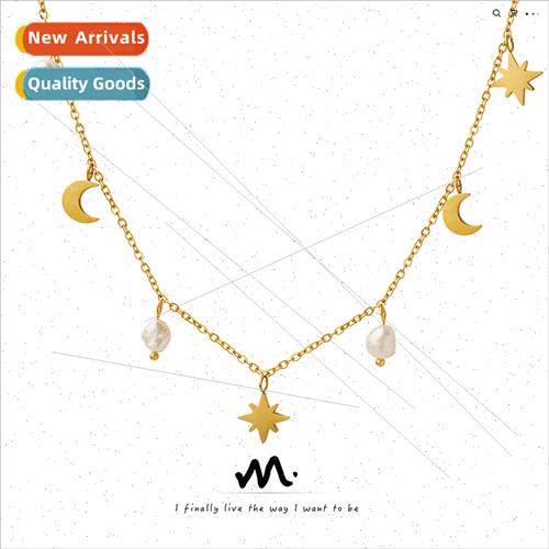 Europe ins versatile star moon natural tassel collarbone nec