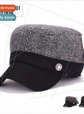 winter thickened plush splicing tweed casual hat winter midd