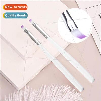 Flat Tip Nail Art Brush Whe Stick Purple Hair ght Therapy Pe