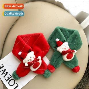 fur cozy green red ball cartoon deer Christmas warm Winter