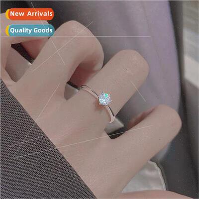 Sparkling solaire ring fashion six claw diamond ring women n