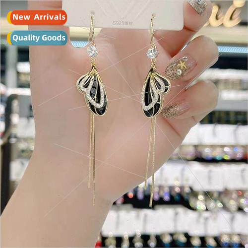 Fashion Butterfly Wings Long Earrings Korea Hundred Tassel E
