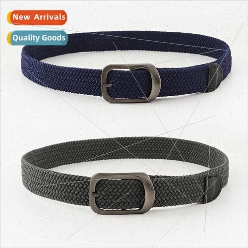 new men women gun buckle braided belt elastic canvas elastic
