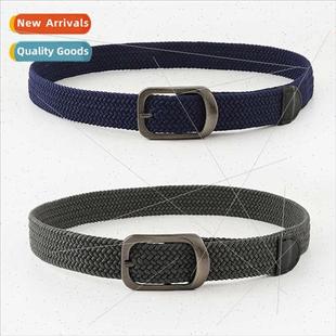 gun buckle braided new elastic women belt canvas men
